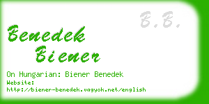 benedek biener business card